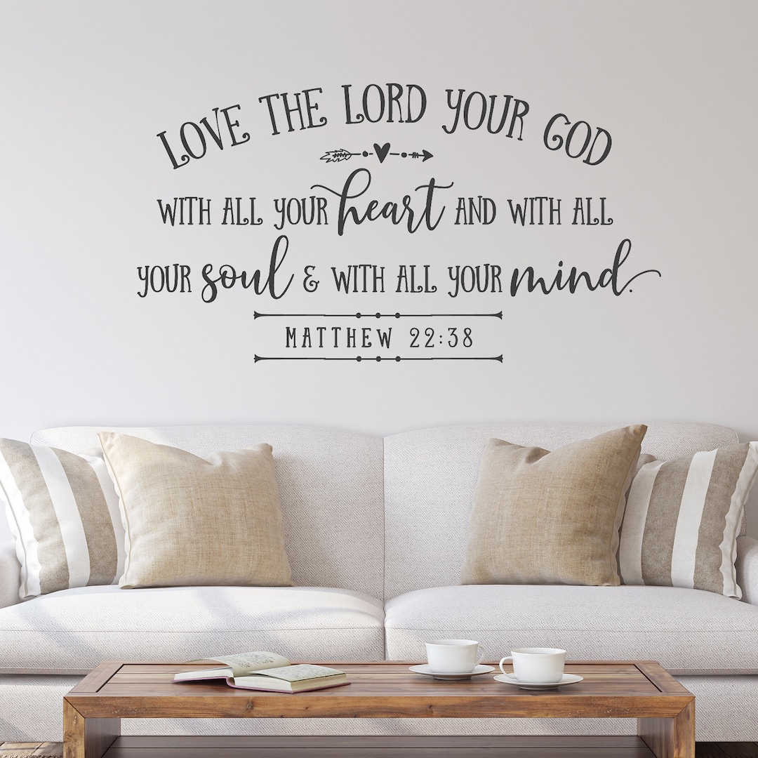 Love the Lord Your God With All Your Heart Wall Decal Etsy