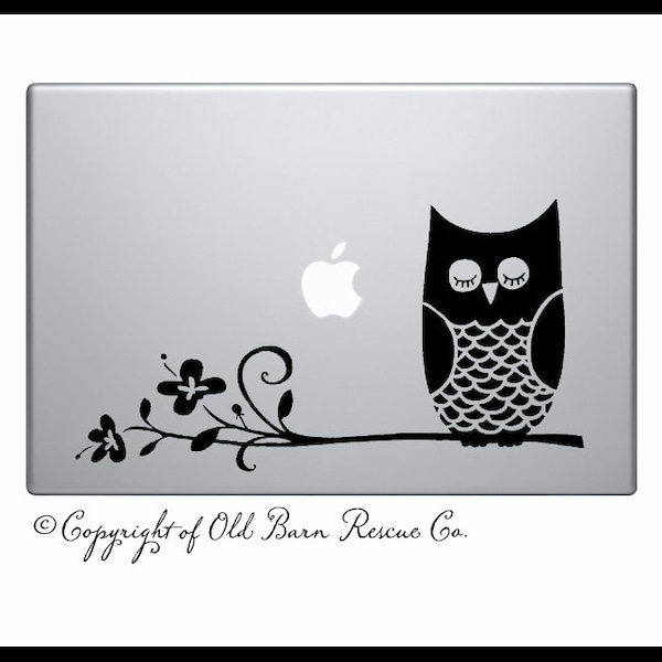 Owl Decal for laptop notebook computer