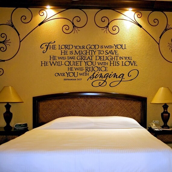 The Lord Your God Is With You Wall Words Vinyl Art Design Etsy