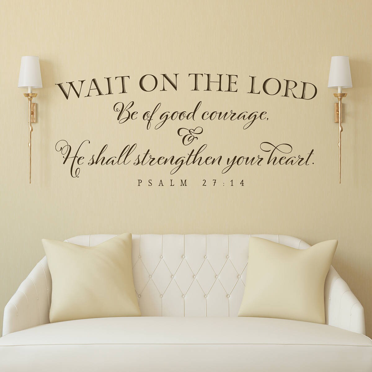 Scripture Wall Decal Christian Wall Decor Wait on the Lord Etsy