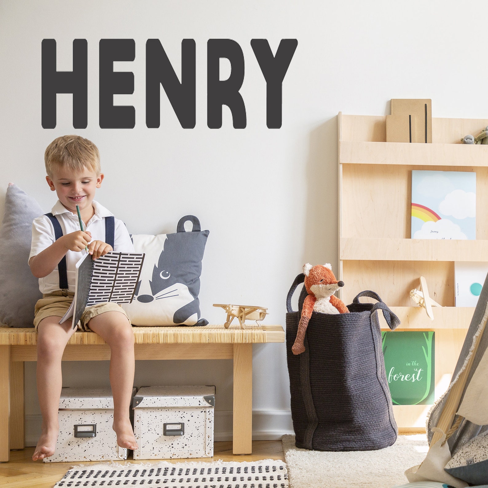 Large Letter Wall Decal Child's Name Nursery Wall Decal Etsy