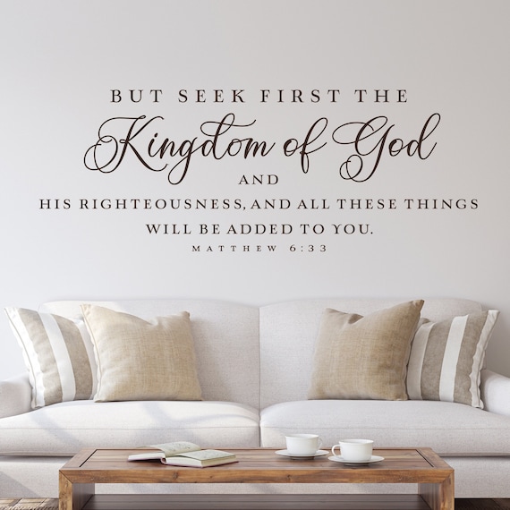 Autocollant Mural Vinyle - Citation Bible Matthieu 7:7 - Décoration Personnalisée