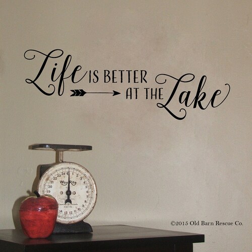 Life is Better at the Lake Wall Decal Vinyl Wall Decal Lake Etsy
