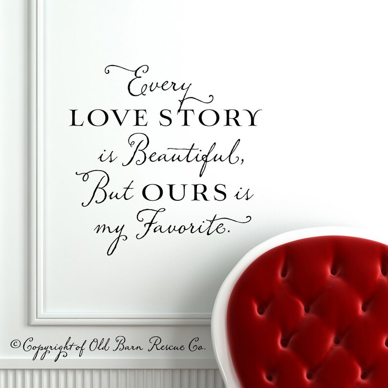 Every Love Story is Beautiful Bedroom Wall Decor Vinyl Etsy