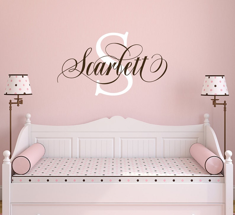 Baby Name Wall Decal Nursery wall decor Baby Monogram Etsy