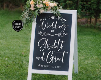 Chalkboard Sign Decal | DIY Wedding Signs | Welcome to the Wedding of Vinyl Decal | Chalkboard Sign | Welcome Wedding Sign