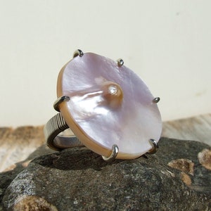 Mabe Pearl Ring, Silver