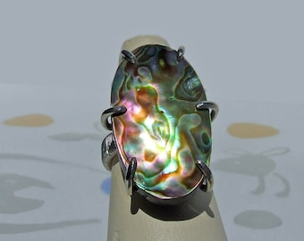 Abalone Ring, Silver size 6