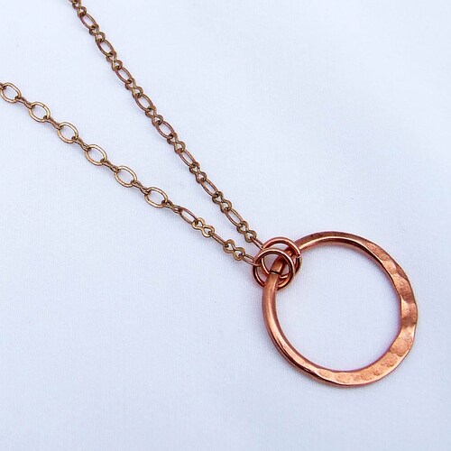 Hammered Copper Bar Necklace Etsy