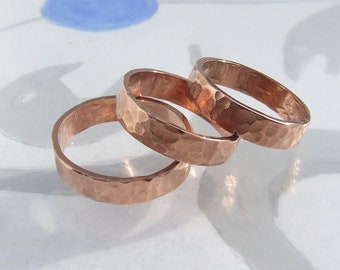 Hammered Copper Band, Wedding band, Anniversary Gift, available sizes