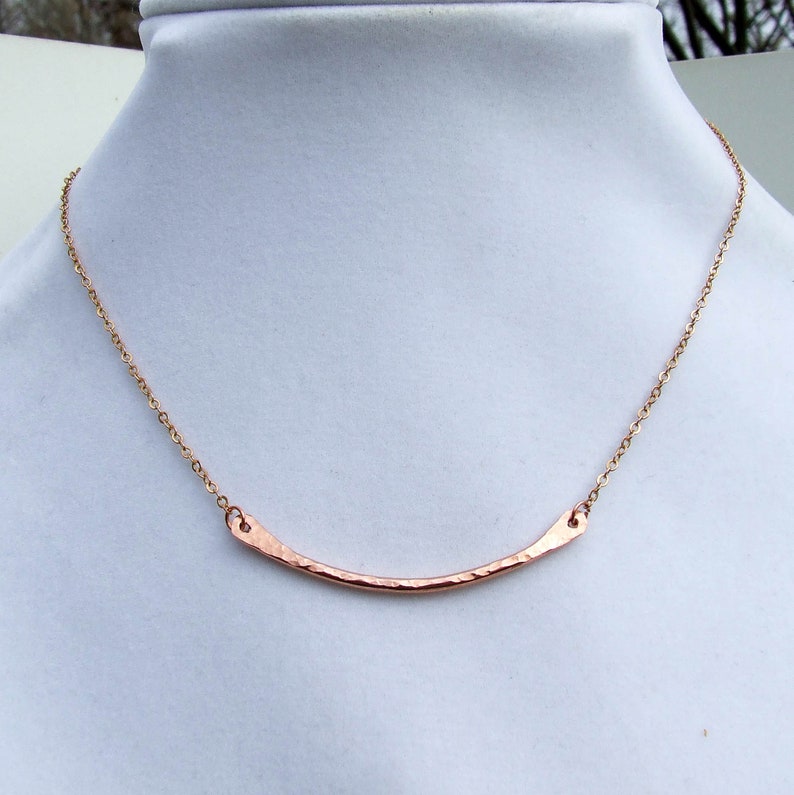 Hammered Copper Bar Necklace image 8