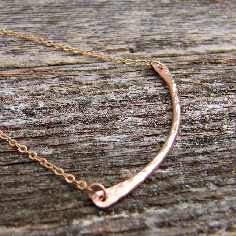 Hammered Copper Bar Necklace image 5