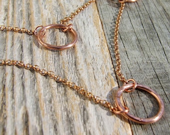 Copper Circle Chain for Layering, Versatile multiple length options