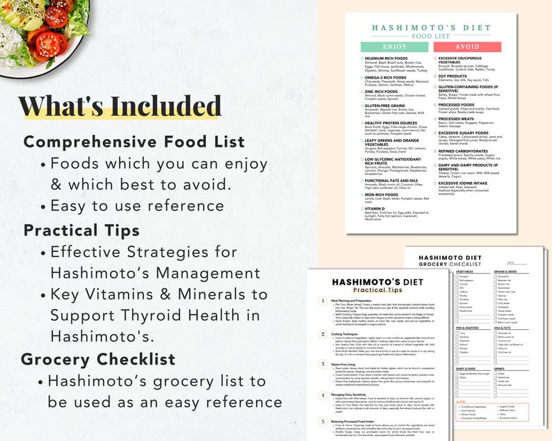 Hashimoto's Diet Food List for Thyroid Health | Food Charrt Hashimotos ...