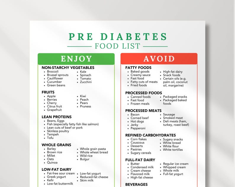 prediabetes food list
