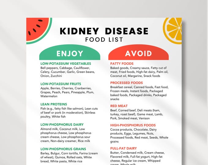 Kidney Renal Diet Food List, Kidney Friendly Diet List, Foods for ...