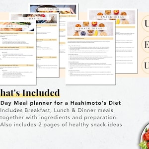 0-day Hashimoto's meal planner printable PDF with anti-inflammatory meals healthy snacks thyroid-friendly meal planning