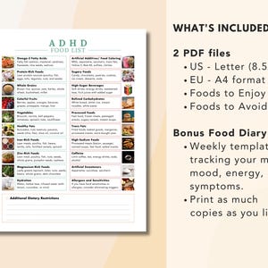 ADHD Diet Food List | ADHD Foods to Avoid | ADHD Food Chart | Autism ...