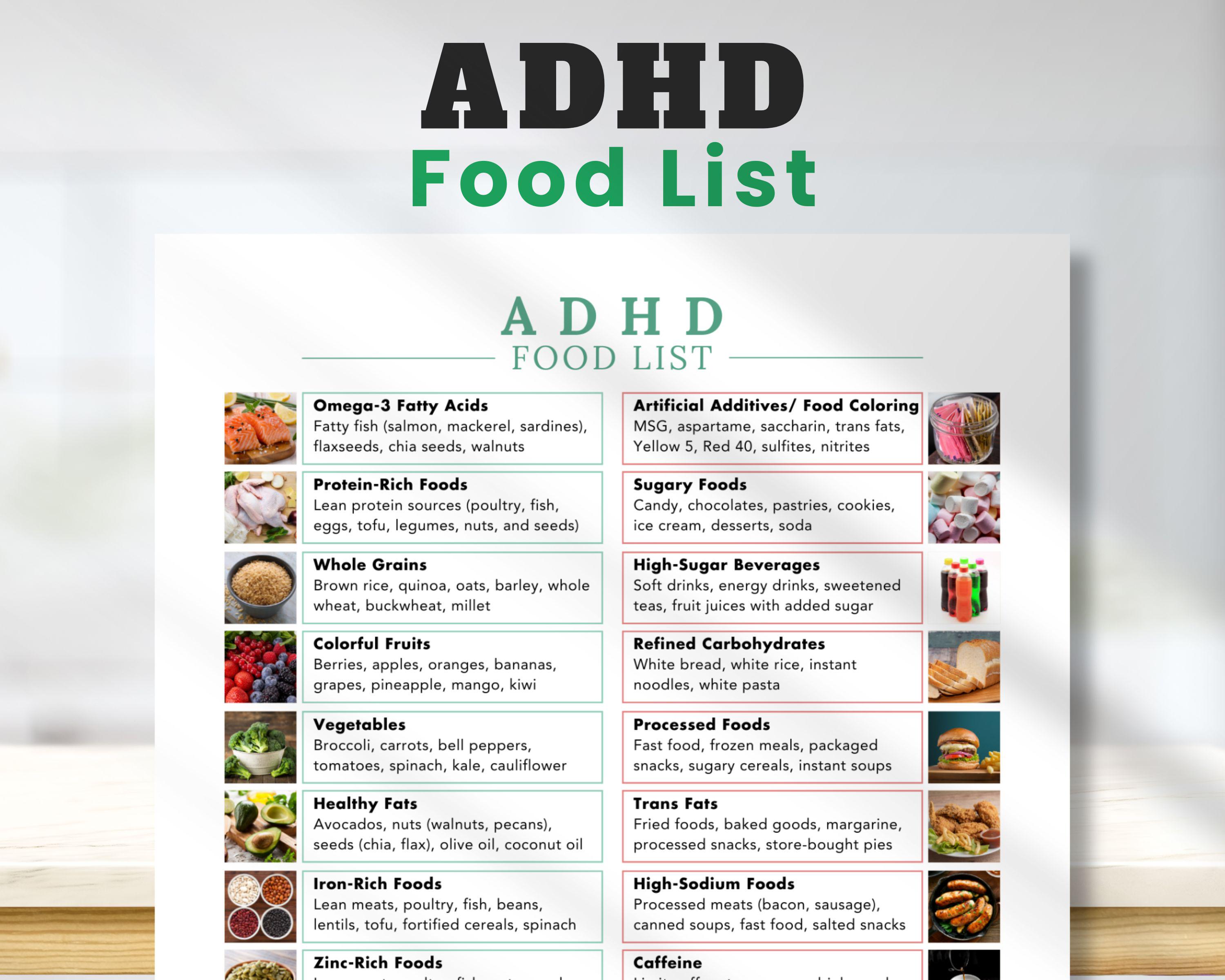 ADHD Diet Food List | ADHD Foods to Avoid | ADHD Food Chart | Autism