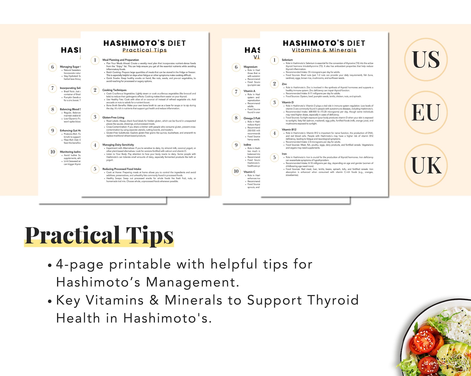 Hashimoto Food List Printable PDF, Foods to Eat and Avoid With ...