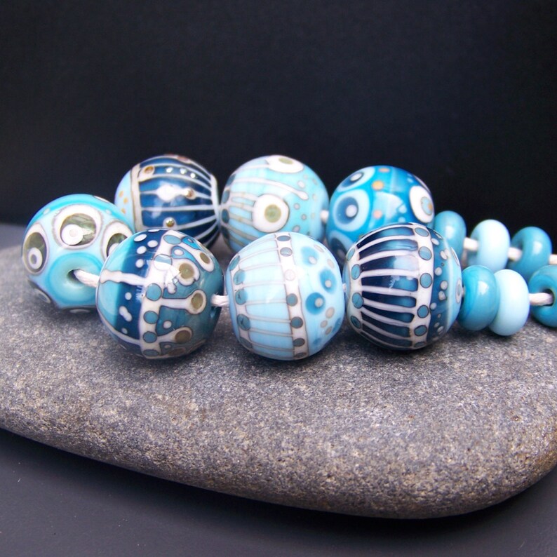 MruMru Handmade Lampwork Glass Bead set Sra.