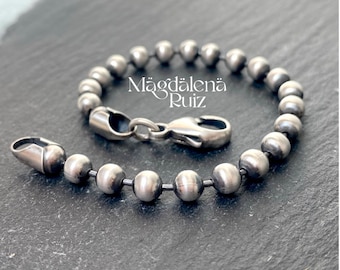 Bead chain bracelet. Simple, rustic ball chain 5mm bracelet.