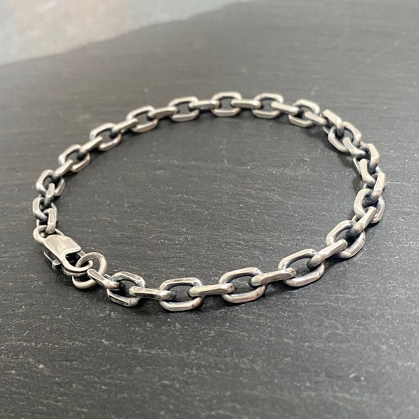 Bracciale da uomo a catena spessa 5 mm in argento sterling.