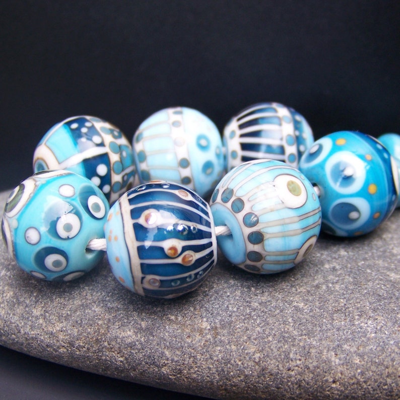 MruMru Handmade Lampwork Glass Bead set Sra.