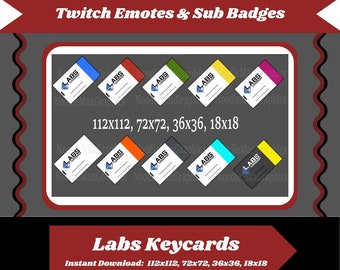 Labs Keycards Emotes for Streaming | Twitch | Labs | Emotes | Sub Badge | Discord | YouTube | Streaming | EFT | Tarkov |