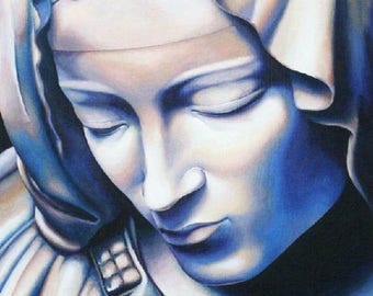 Michelangelo's Pieta "Mother Mary" signed print by artist Mel Fiorentino