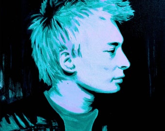Radiohead "Thom Yorke" Archival Reproduction signed by artist Mel Fiorentino. Limited Edition