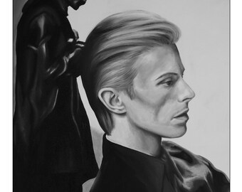 David Bowie "Wild is the Wind" Original oil on canvas signed painting by Mel Fiorentino.