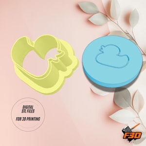 Rubber Duck 3D Polymer Clay Cutter STL Digital File Mirrored