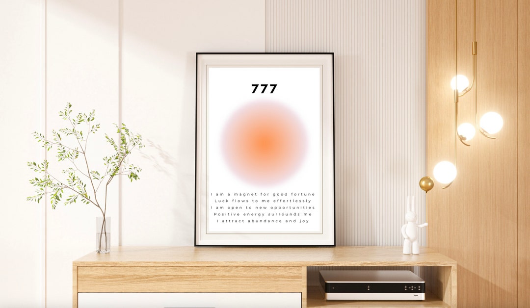 Colorful Numbers 777 Angel Numbers Poster 777 Gradient Wall Art Aura Angel Posters ...