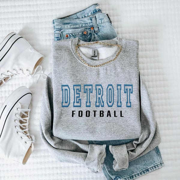 Sudadera bordada de fútbol de Detroit