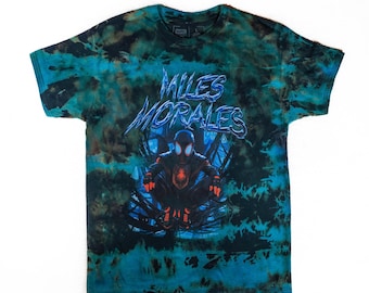 Camiseta con estampado tie-dye inverso de Miles Morales, Into the Spider-Verse