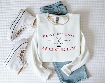 Geborduurd sweatshirt Detroit Play Hockey