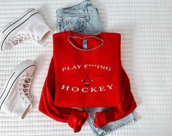 Geborduurd sweatshirt Detroit Play Hockey