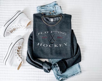 Geborduurd sweatshirt Detroit Play Hockey