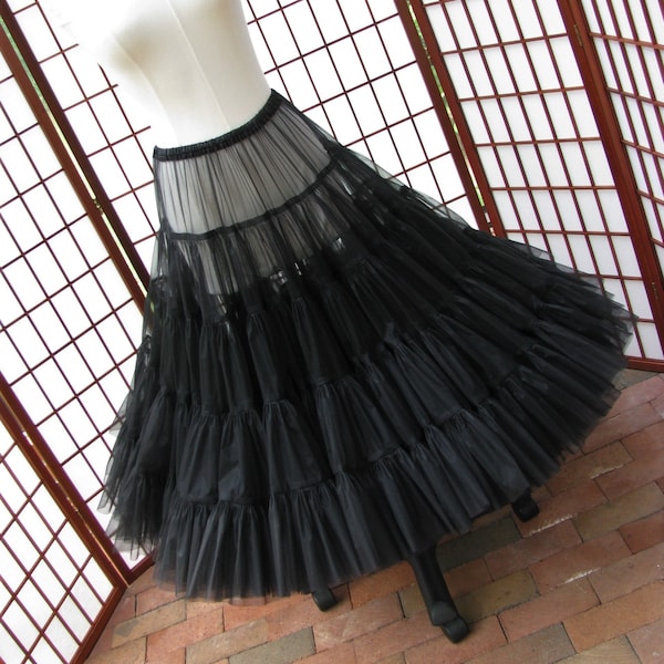 Petticoat schwarz Organdy 5 Ebenen, 1 Schicht -- benutzerdefinierte Größe, Länge und Farben - Maßgefertigt, Erwachsene & Kinder