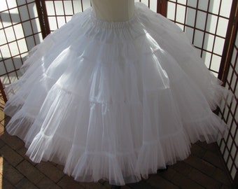 Petticoat White Umbrella Cupcake Organdy Double Layer -- Custom Size and Length -- Made to Measure, Adults & Children