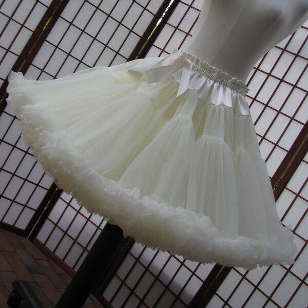 Pettiskirt Ivory Chiffon, 2 Layers -- Custom Size, Length, and Colors -- Made to Measure, Adults & Children