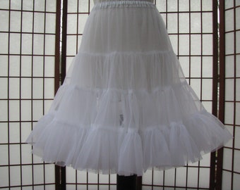 Petticoat weiß Chiffon, 1 Schicht -- benutzerdefinierte Größe, Länge und Farben - Maßgefertigt, Erwachsene & Kinder