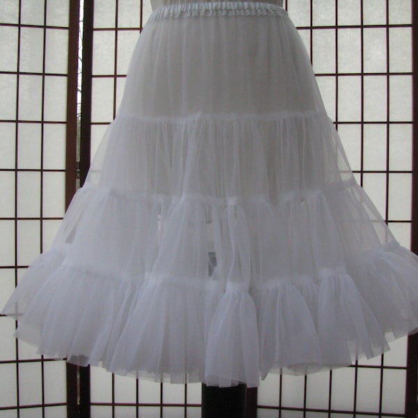 Petticoat White Chiffon, 1 Layer -- Custom Size, Length, and Colors -- Made to Measure, Adults & Children