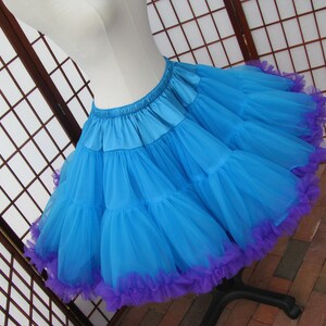 Pettiskirt Turquoise and Purple Chiffon, 2 Layers -- Custom Size, Length, and Colors -- Made to Measure, Adults & Children