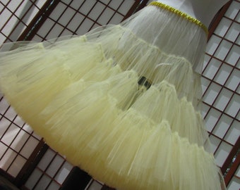 Petticoat Butter Yellow Tulle, 1 Layer -- Custom Size, Length, and Colors -- Made to Measure, Adults & Children