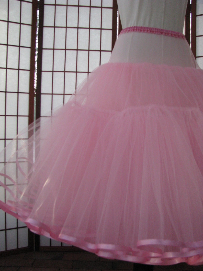 Petticoat Pink Tulle with Ribbon Edge, 8 Layers Custom Order image 4