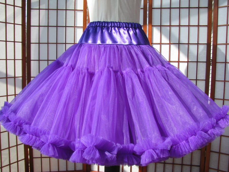 Petticoat Purple Organdy With Chiffon Trim 2 Layers Custom - Etsy