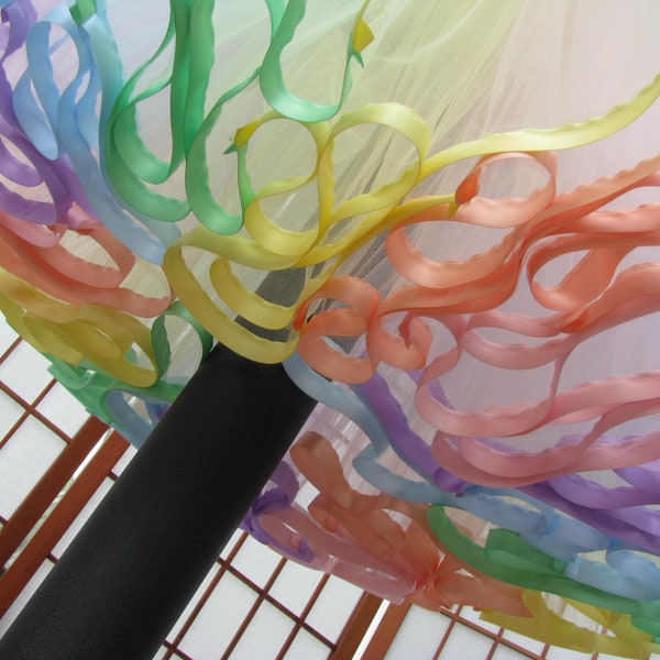 Petticoat Tüll Pastell Regenbogen mit Bandeinfassung, 2 Schichten - Benutzerdefinierte Größe, Länge und Farben - Maßanfertigung, Erwachsene und Kinder