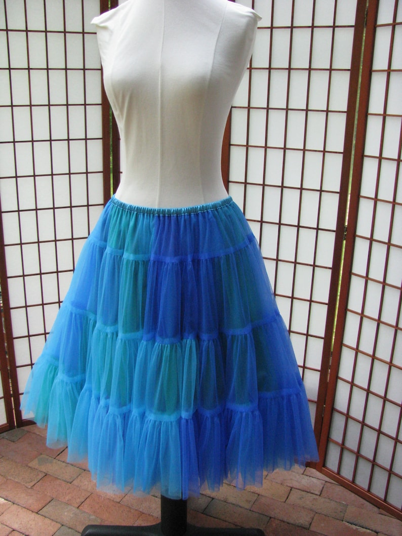 2 Layers Made to Measure Fully Lined Custom Size Length Ocean Blues Chiffon Skirt Adults /& Children and Colors